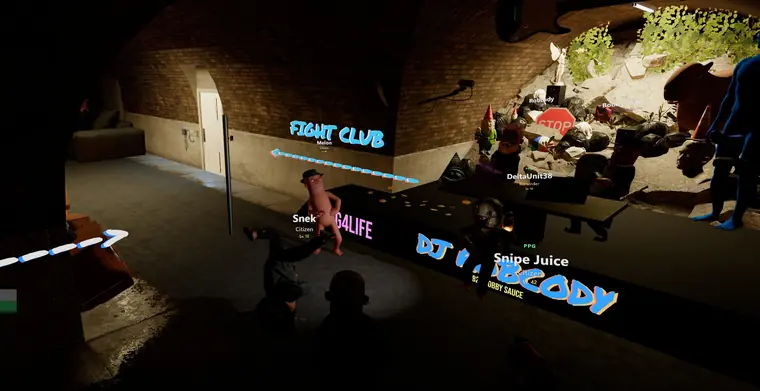 Players breakdance at the underground fight club